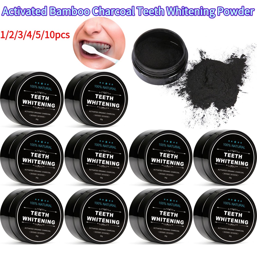 Teeth Whitening Activated Organic Charcoal - Pó branqueador de dentes, carvão de