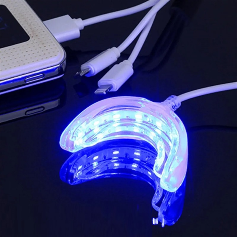 Teeth Whitening With Blue Light - Acelerador de clareamento dental inteligente led