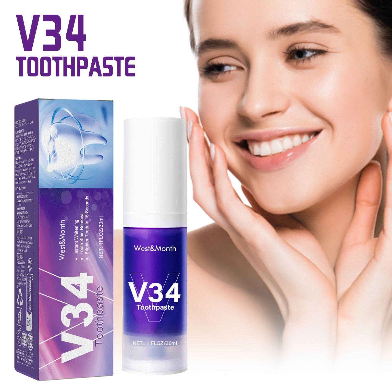 Mousse de Limpeza Dental V34 R - Teeth Whitening Crest avaliação e preço