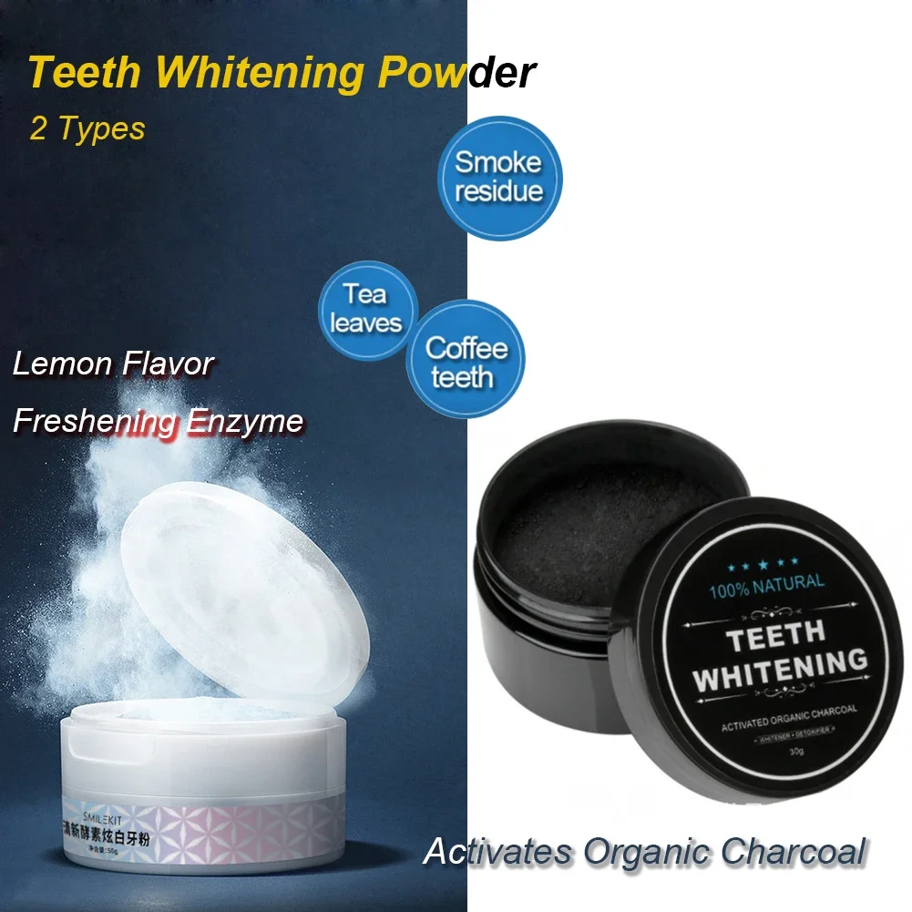 2 tipos de pó de clareamento d - Teeth Whitening Activated Organic Charcoal avaliação e preço
